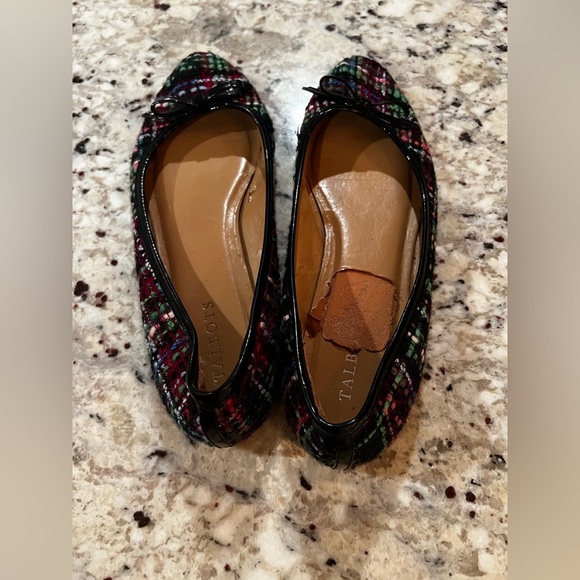 Talbots Women's Tartan Plaid Ballet Flats Woven Multi Color Yarn Bow Size 9.5 - Picture 5 of 9